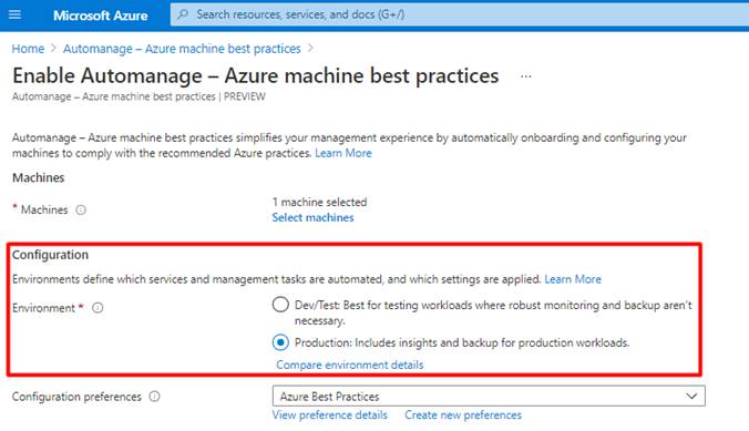 Working with Azure Automanage